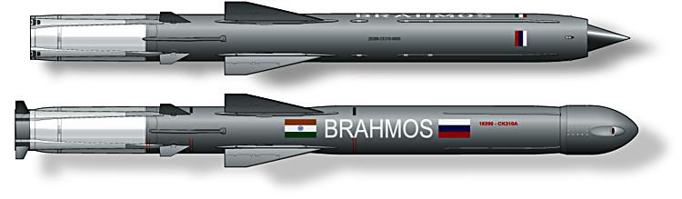 cruise missile BrahMos I and BrahMos A. Drawing  (C) Štěpán Kotrba, www.blisty.cz