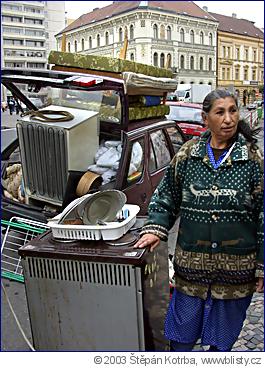 Paní Horvátová se svým majetkem na slánské ulici
